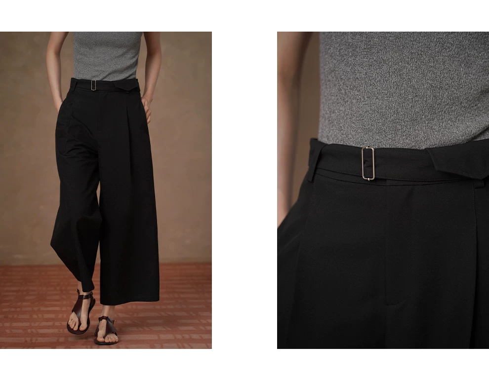 顯瘦亟需不挑人俐落簡約寬鬆高腰袋蓋通勤八分寬褲女,顯瘦亟需不挑人俐落簡約寬鬆高腰袋蓋通勤八分寬褲女,HBFS3025,顯瘦亟需不挑人俐落簡約寬鬆高腰袋蓋通勤八分寬褲女,親膚耐洗,調節腰圍