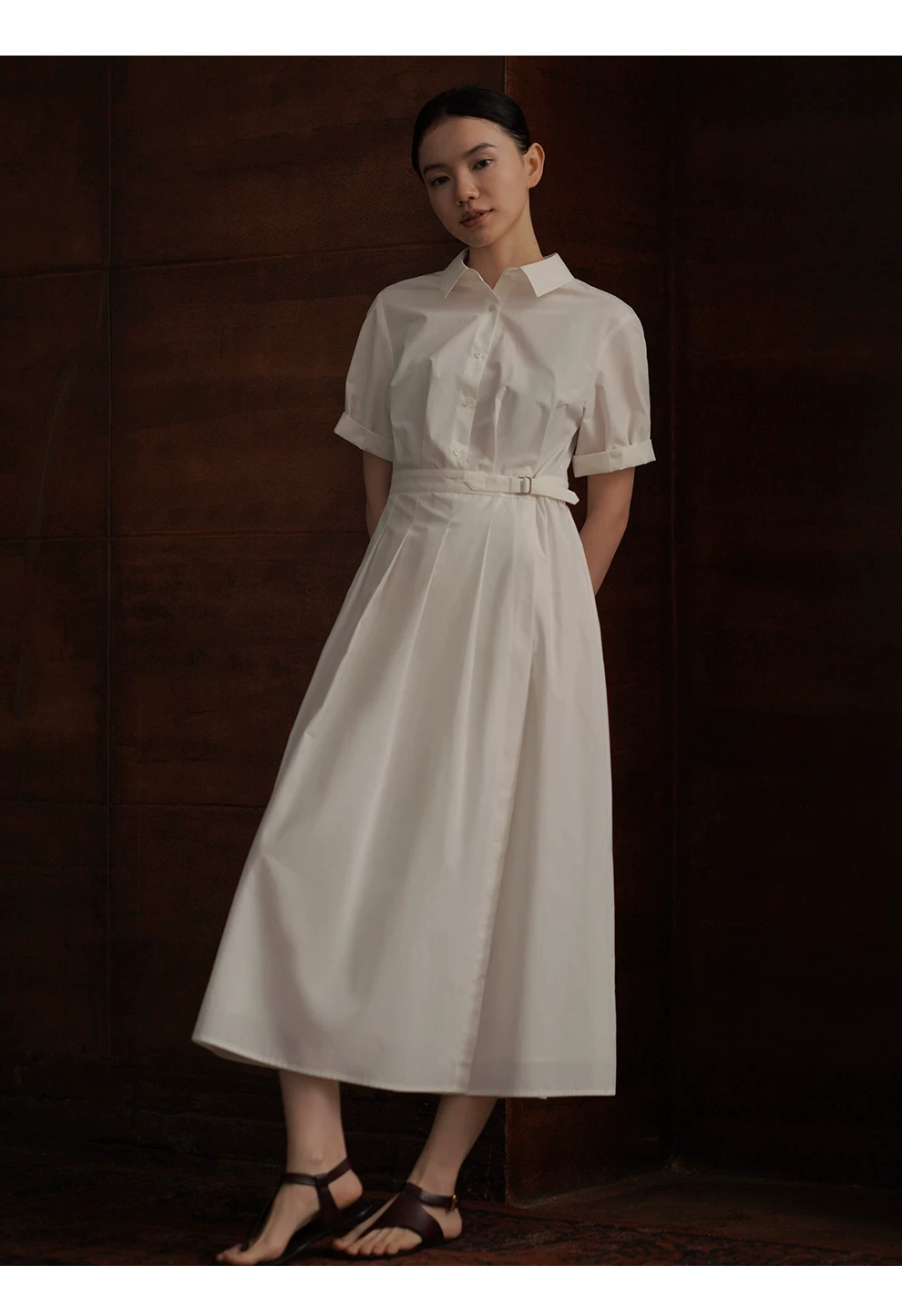 復古優雅可調式收腰顯瘦透氣棉感通勤經典款襯衫洋裝,復古優雅可調式收腰顯瘦透氣棉感通勤經典款襯衫洋裝,HBFS7048,復古優雅可調式收腰顯瘦透氣棉感通勤經典款襯衫洋裝,俐落知性,腰部調節