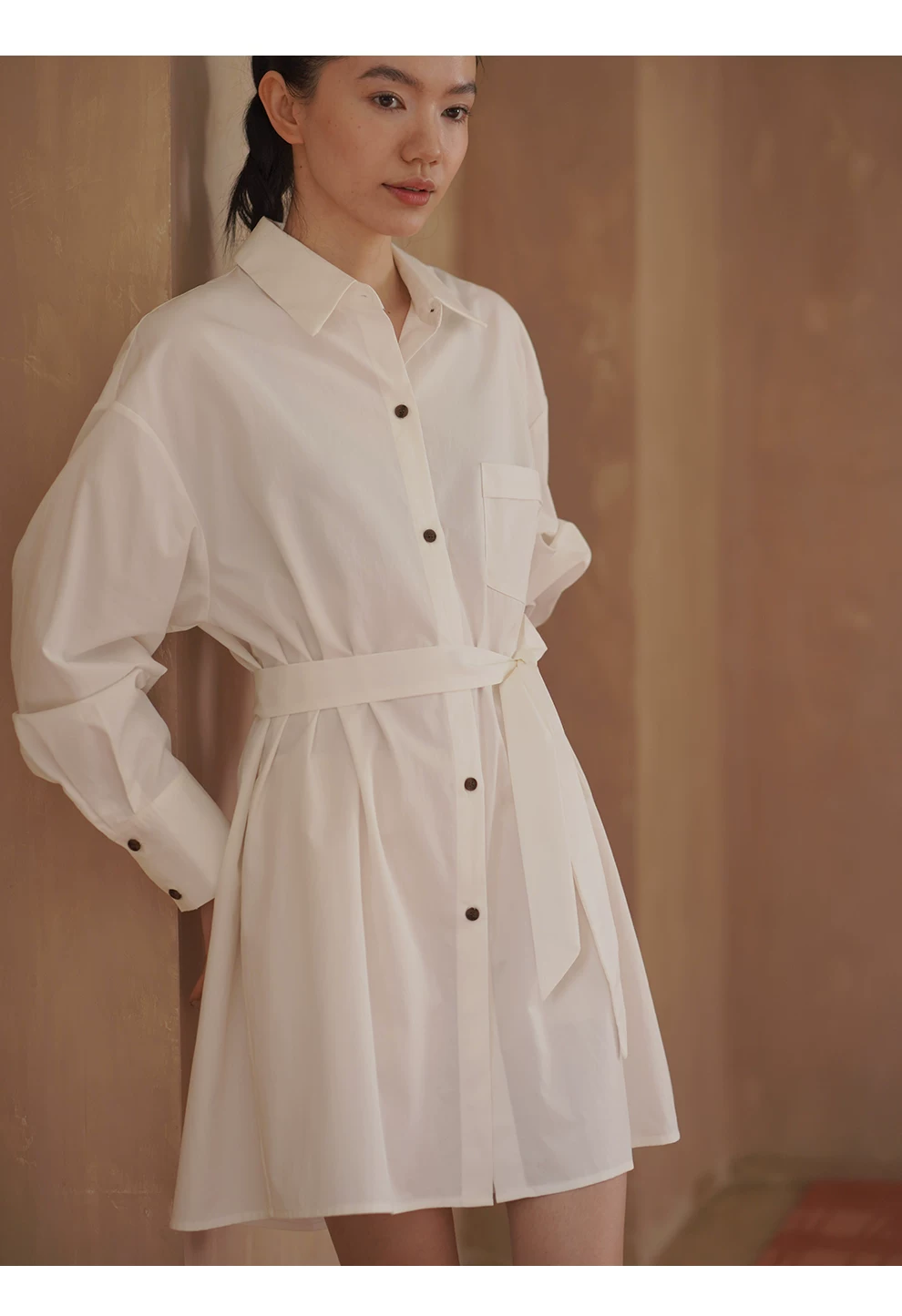 鬆弛高智感基本款簡約寬鬆襯衫裙透氣萊賽爾棉洋裝女,鬆弛高智感基本款簡約寬鬆襯衫裙透氣萊賽爾棉洋裝女,HBFS7054,鬆弛高智感基本款簡約寬鬆襯衫裙透氣萊賽爾棉洋裝女,清爽氣質,A字修身