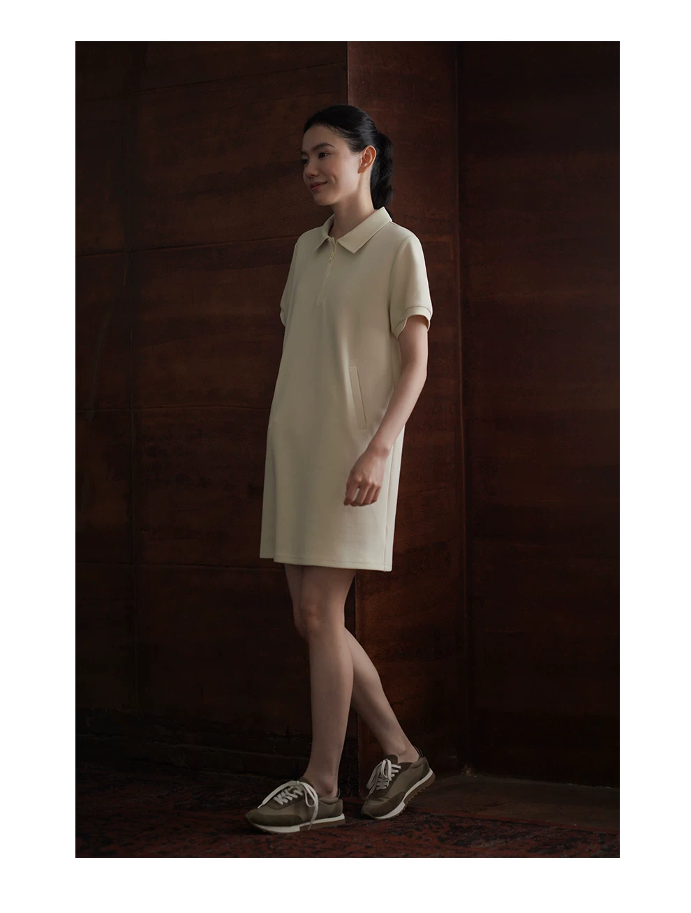 網球課堂經典Polo領直筒寬鬆顯瘦元氣短袖短洋裝女,網球課堂經典Polo領直筒寬鬆顯瘦元氣短袖短洋裝女,HBFS7073,網球課堂經典Polo領直筒寬鬆顯瘦元氣短袖短洋裝女,半開翻領,舒適面料