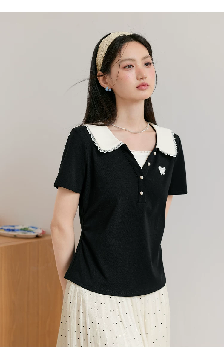 大尺碼女裝黑色短袖T恤女2026新款夏季減齡假兩件娃娃領上衣,大尺碼女裝黑色短袖T恤女2026新款夏季減齡假兩件娃娃領上衣,HBFS1216,大尺碼女裝黑色短袖T恤女2026新款夏季減齡假兩件娃娃領上衣,中大尺碼,假兩件式