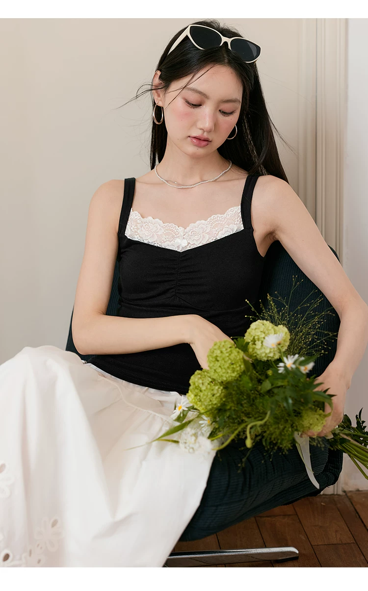 大尺碼黑色吊帶無袖上衣2026新款蕾絲拼接背心女外穿夏季小衫,大尺碼黑色吊帶無袖上衣2026新款蕾絲拼接背心女外穿夏季小衫,HBFS1223,大尺碼黑色吊帶無袖上衣2026新款蕾絲拼接背心女外穿夏季小衫,中大尺碼,蕾絲拼接