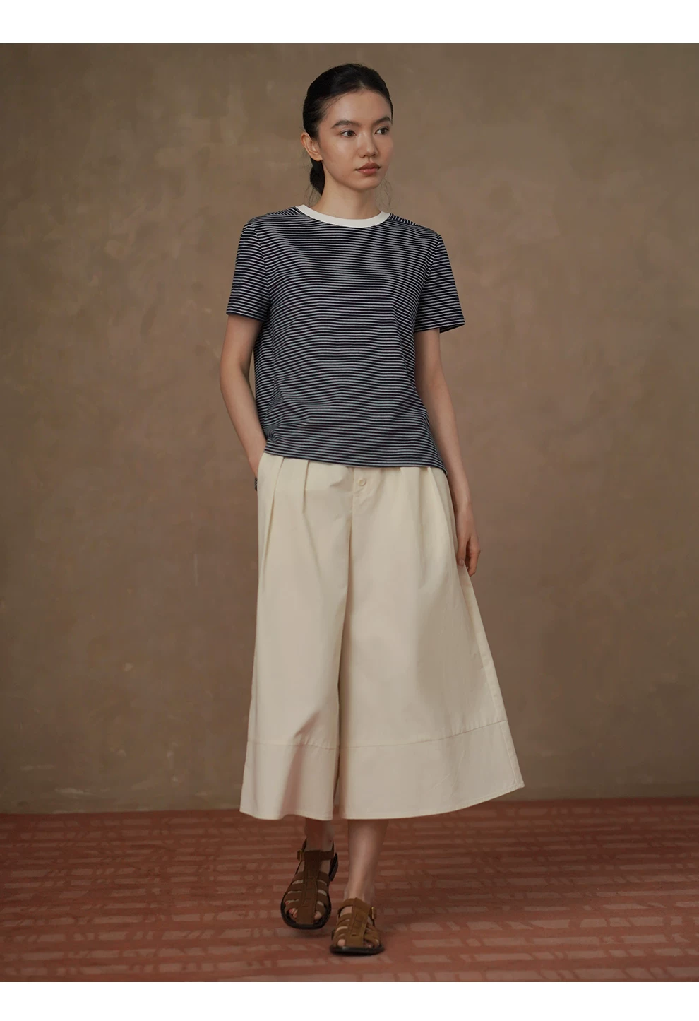 親膚高支棉經典條紋撞色羅紋圓領寬鬆顯瘦短袖T恤上衣,親膚高支棉經典條紋撞色羅紋圓領寬鬆顯瘦短袖T恤上衣,HBFS1234,親膚高支棉經典條紋撞色羅紋圓領寬鬆顯瘦短袖T恤上衣,柔款親膚,日常百搭
