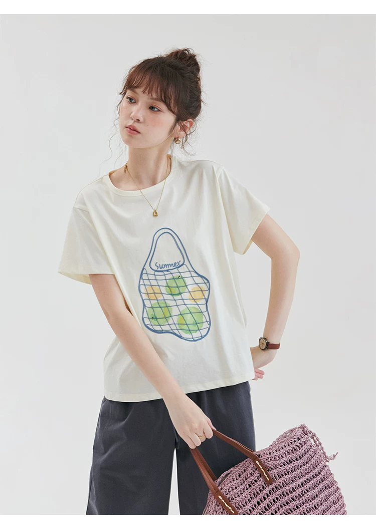 夏日水果印花短袖T恤女夏新款韓系寬鬆圓領上衣,夏日水果印花短袖T恤女夏新款韓系寬鬆圓領上衣,HBFS1258,夏日水果印花短袖T恤女夏新款韓系寬鬆圓領上衣,童趣印花,舒適面料