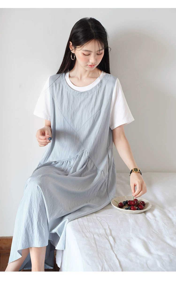 假兩件短袖小眾不撞洋裝女夏2026新款胖mm大尺碼絕美裙子,假兩件短袖小眾不撞洋裝女夏2026新款胖mm大尺碼絕美裙子,HBFS7159,假兩件短袖小眾不撞洋裝女夏2026新款胖mm大尺碼絕美裙子,中大尺碼,拼接造型