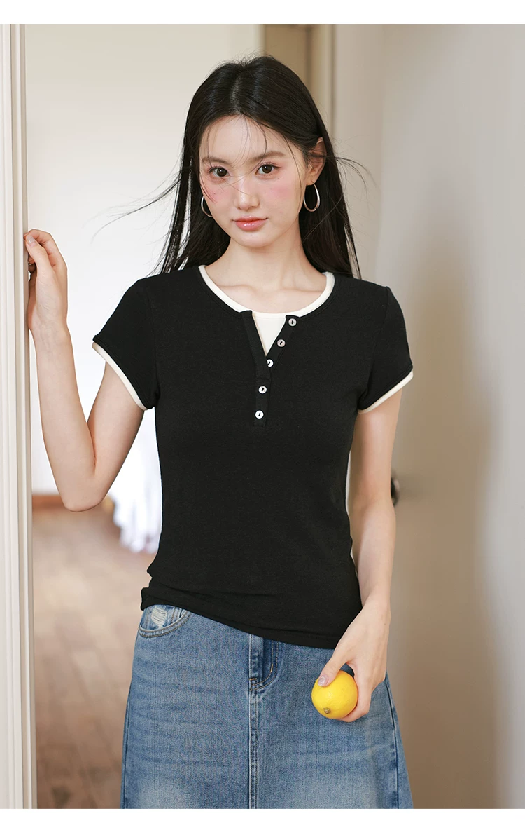 大尺碼撞色假兩件短袖T恤女2026新款巨好看的上衣不撞款夏裝,大尺碼撞色假兩件短袖T恤女2026新款巨好看的上衣不撞款夏裝,HBFS1318,大尺碼撞色假兩件短袖T恤女2026新款巨好看的上衣不撞款夏裝,中大尺碼,假兩件式