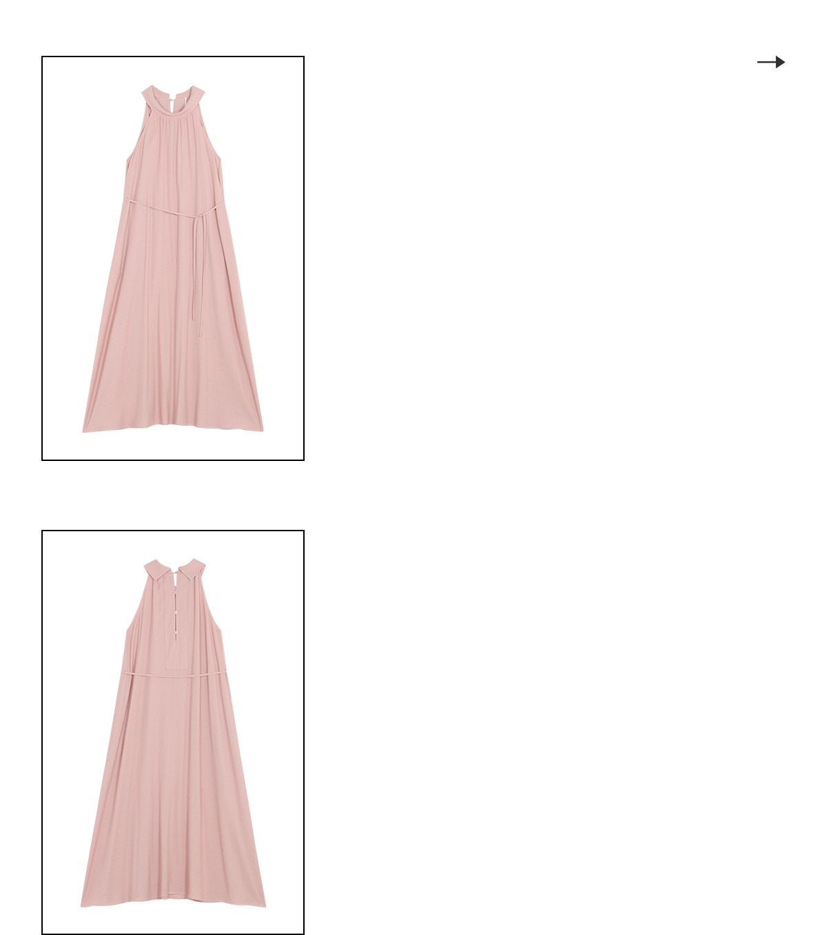 法式氣質花瓶領設計感顯瘦掛脖連身裙女粉紅色長裙洋裝