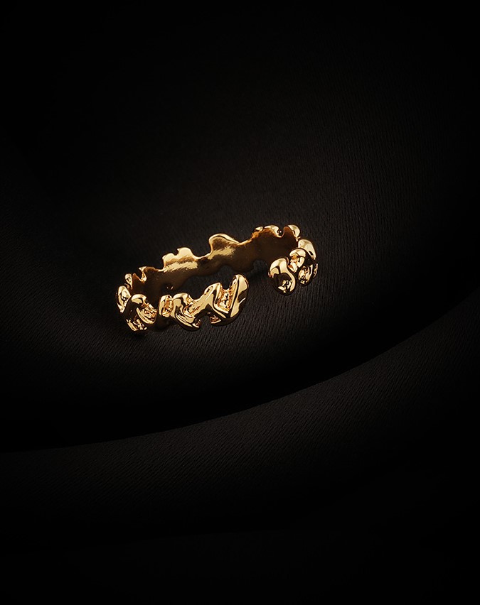 韓國時尚18k玫瑰金指環簡約尾戒