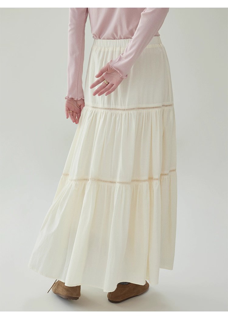 法式純棉拼接中長半身裙女秋季新款鬆緊腰蛋糕裙,法式純棉拼接中長半身裙女秋季新款鬆緊腰蛋糕裙,HBEW2009,法式純棉拼接中長半身裙女秋季新款鬆緊腰蛋糕裙,蛋糕裙擺,全棉面料