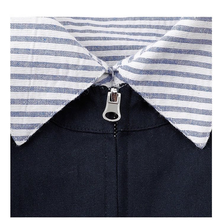 韓國翻領兩面穿拉鍊外套女秋季新款純棉長袖上衣