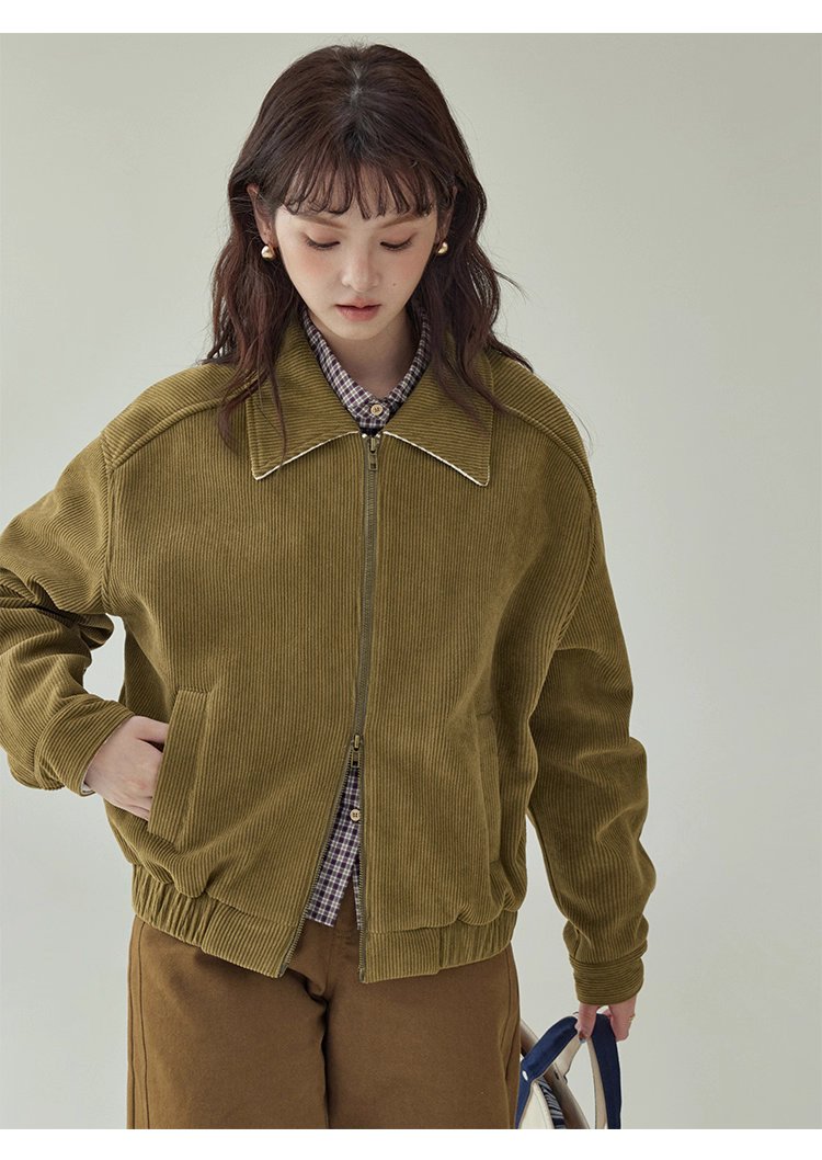 韓系雙頭拉鍊燈芯絨外套女秋季新款長袖夾克上衣,韓系雙頭拉鍊燈芯絨外套女秋季新款長袖夾克上衣,HBEW5072,韓系雙頭拉鍊燈芯絨外套女秋季新款長袖夾克上衣,復古夾克,燈芯絨