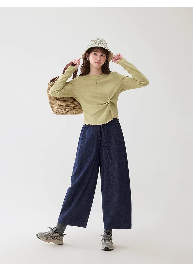 肌理感純色扭結修身T恤女春季新款蕾絲長袖上衣,肌理感純色扭結修身T恤女春季新款蕾絲長袖上衣,HBFS1002,肌理感純色扭結修身T恤女春季新款蕾絲長袖上衣,扭結設計,舒適面料