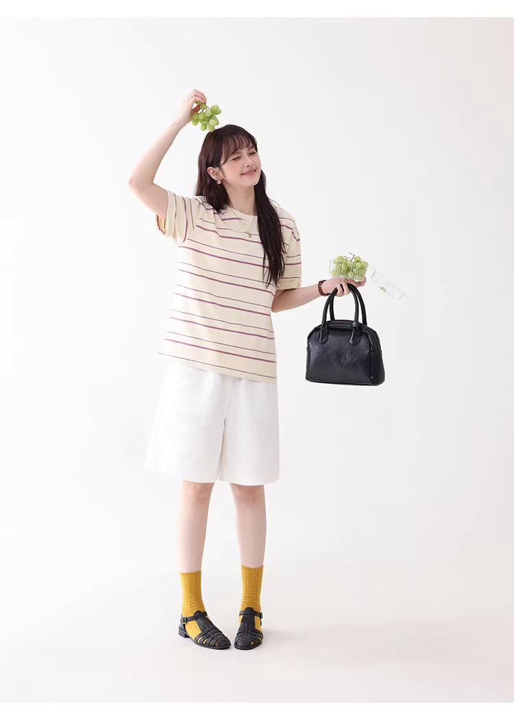 多巴胺撞色條紋落肩短袖T恤女夏季新款甜美圓領上衣,多巴胺撞色條紋落肩短袖T恤女夏季新款甜美圓領上衣,HBFS1050,多巴胺撞色條紋落肩短袖T恤女夏季新款甜美圓領上衣,撞色橫紋,舒適面料