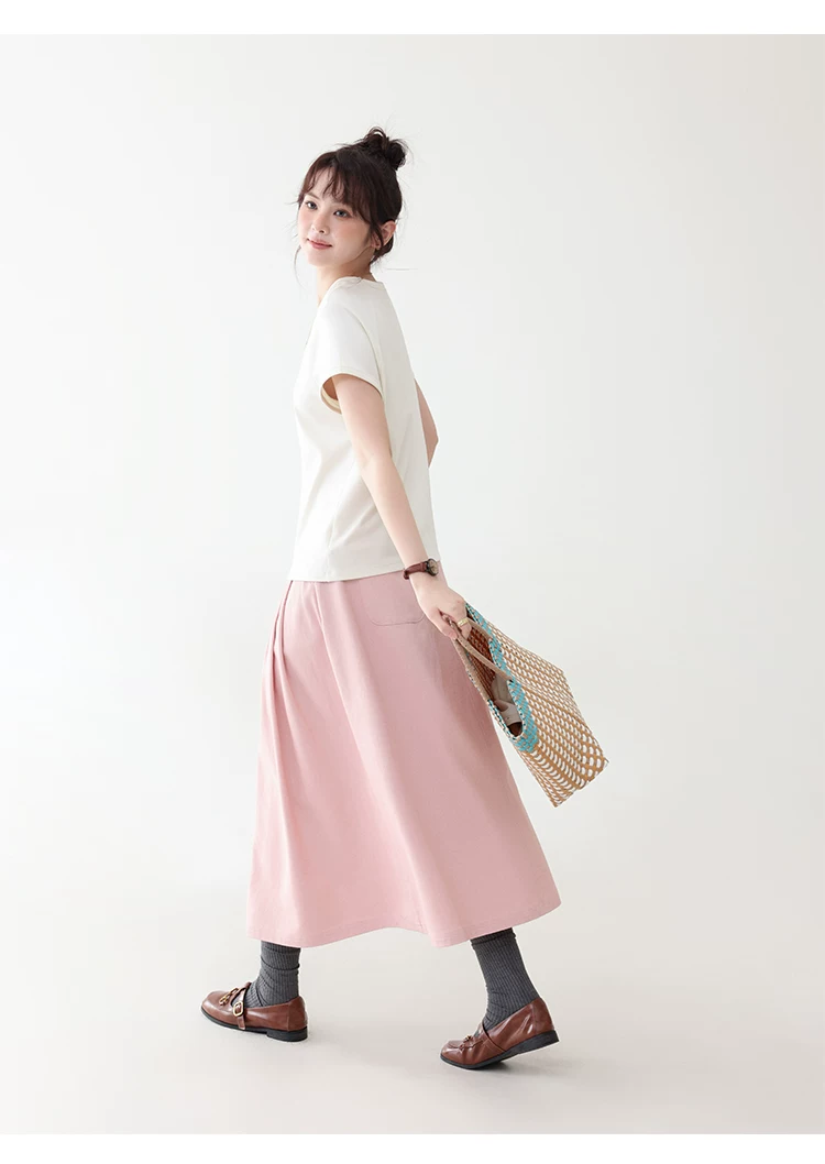 雙面長絨棉舒適短袖T恤女夏季新款通勤百搭上衣,雙面長絨棉舒適短袖T恤女夏季新款通勤百搭上衣,HBFS1105,雙面長絨棉舒適短袖T恤女夏季新款通勤百搭上衣,必備單品,天絲混棉