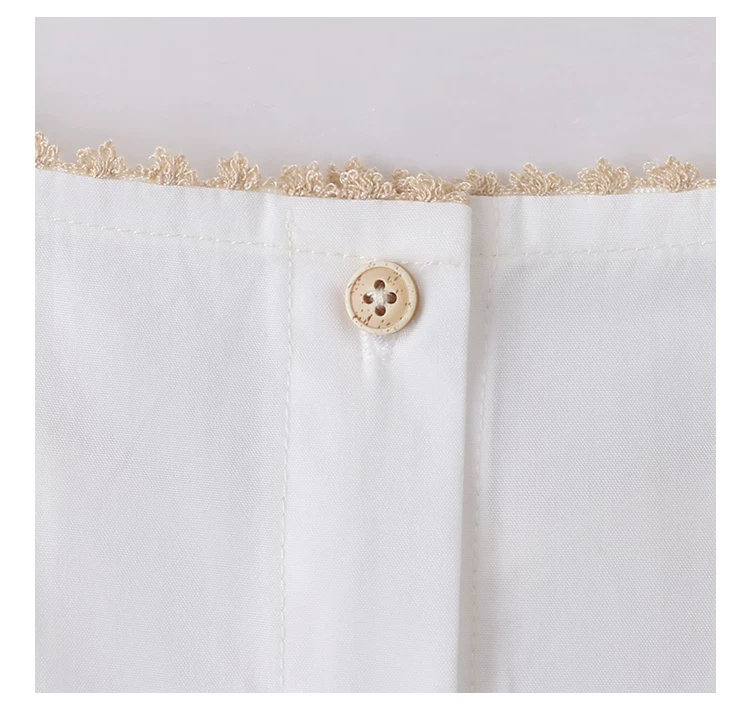 花邊領後排扣純棉襯衫女夏季新款設計感短袖上衣,花邊領後排扣純棉襯衫女夏季新款設計感短袖上衣,HBFS1107,花邊領後排扣純棉襯衫女夏季新款設計感短袖上衣,後背排扣,全棉面料