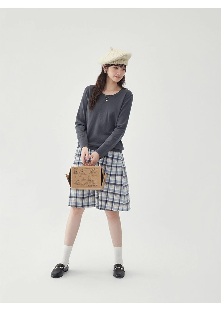 韓系純色毛衣長袖針織衫女秋季新款圓領純棉上衣