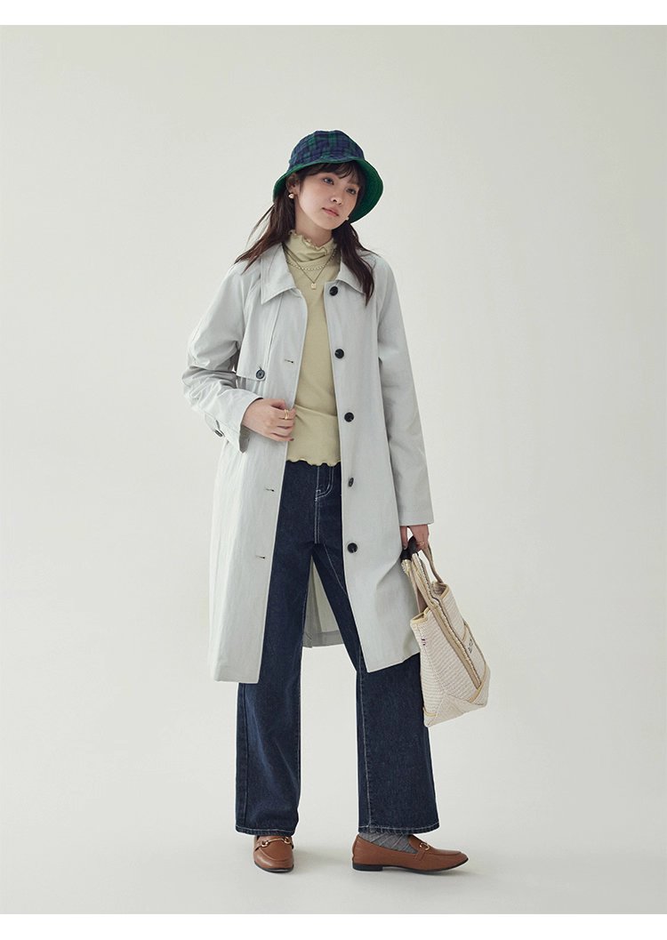 韓系單扣中長款風衣外套女25秋季新款長袖上衣