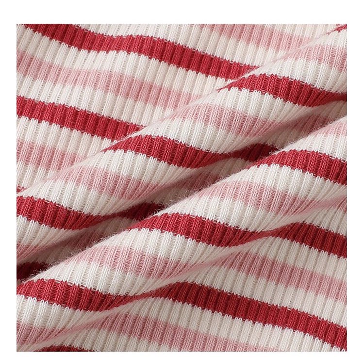 下擺扣條紋兩穿內搭T恤女秋新款花邊長袖上衣