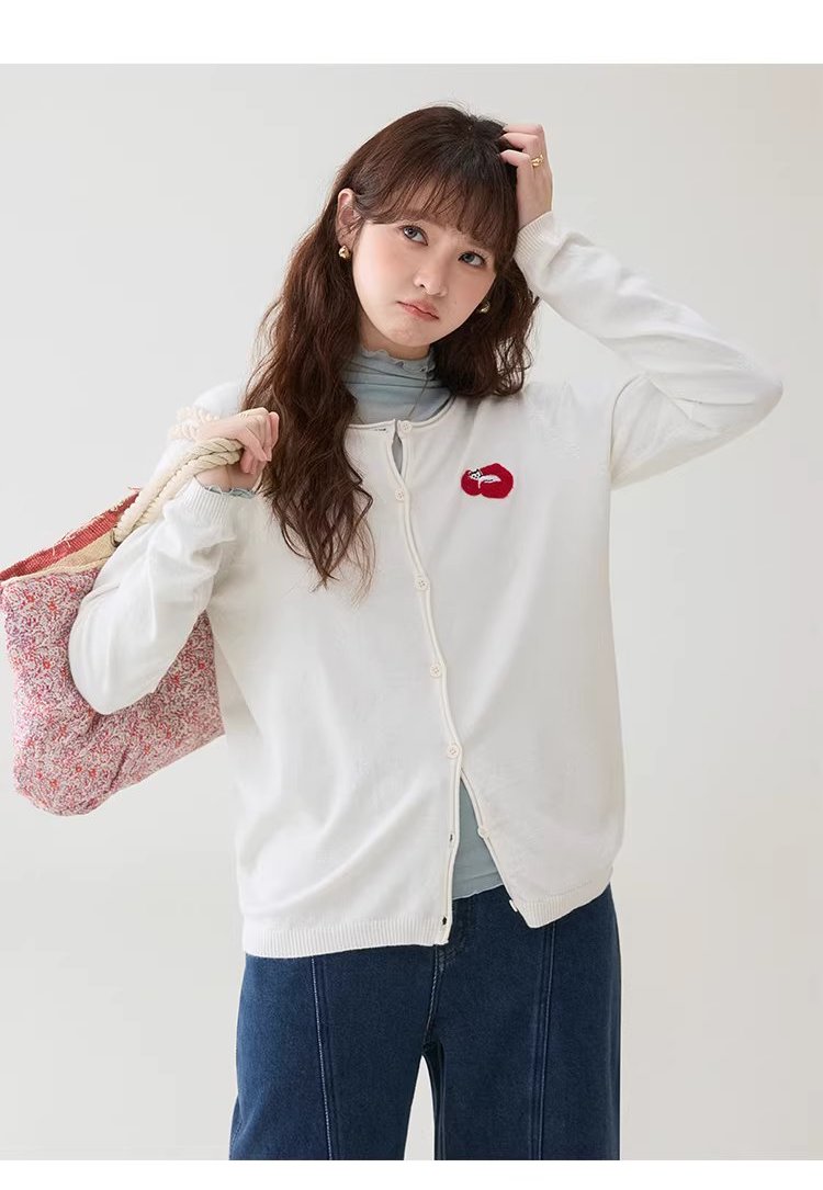 簡約小貓刺繡針織開襟衫女26春季新款寬鬆長袖上衣,簡約小貓刺繡針織開襟衫女26春季新款寬鬆長袖上衣,HBFS5006,簡約小貓刺繡針織開襟衫女26春季新款寬鬆長袖上衣,圓領排扣,修身版型