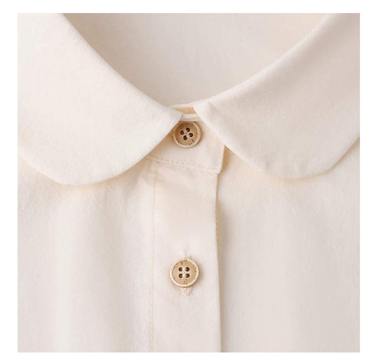 設計感波浪下擺純棉襯衫女夏新款減齡娃娃領上衣,設計感波浪下擺純棉襯衫女夏新款減齡娃娃領上衣,HBFS1112,設計感波浪下擺純棉襯衫女夏新款減齡娃娃領上衣,花邊衣襬,全棉面料