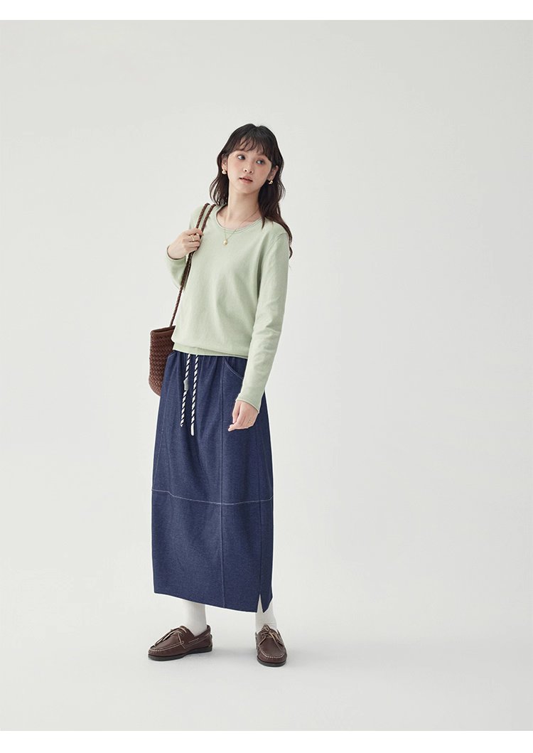 韓系純色毛衣長袖針織衫女秋季新款圓領純棉上衣