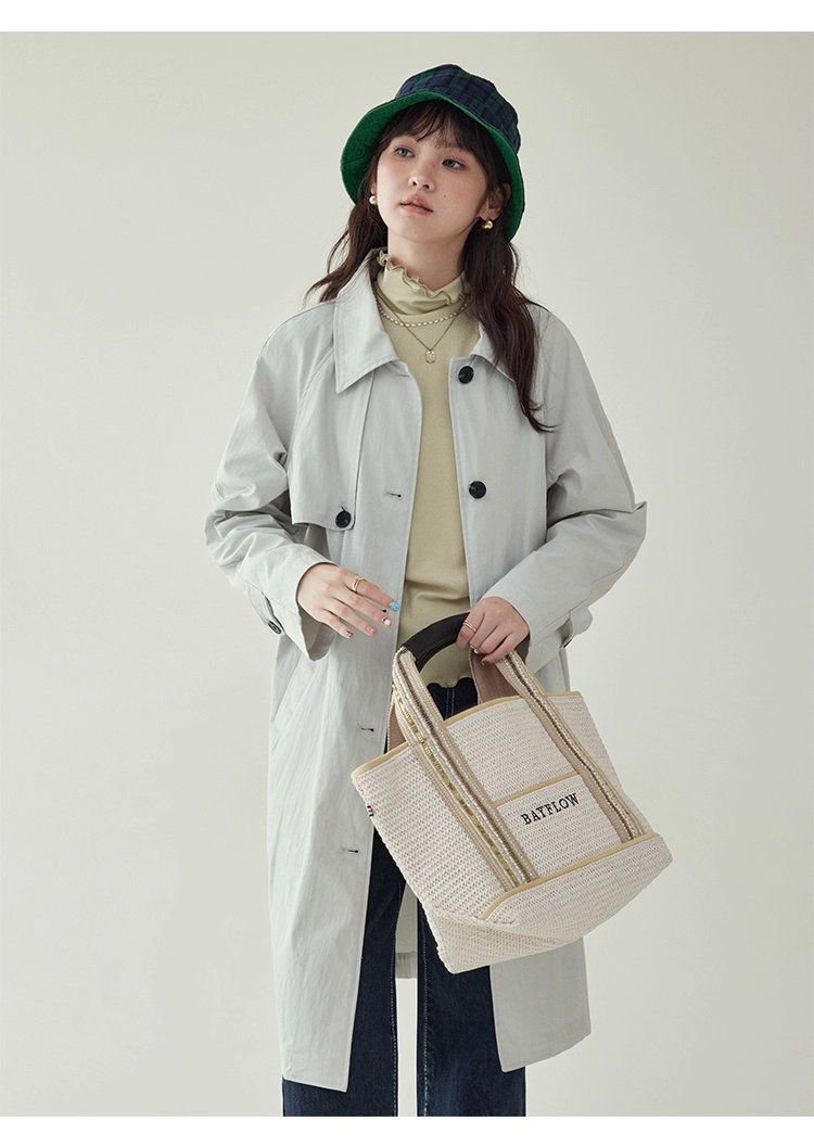 韓系單扣中長款風衣外套女25秋季新款長袖上衣