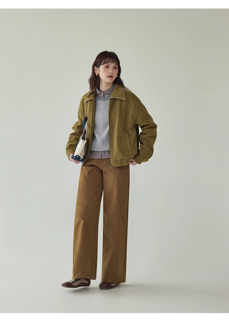 韓系雙頭拉鍊燈芯絨外套女秋季新款長袖夾克上衣,韓系雙頭拉鍊燈芯絨外套女秋季新款長袖夾克上衣,HBEW5072,韓系雙頭拉鍊燈芯絨外套女秋季新款長袖夾克上衣,復古夾克,燈芯絨