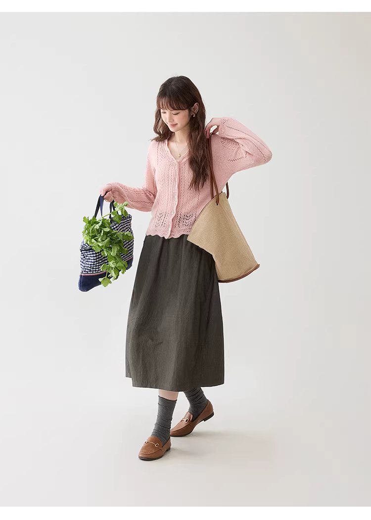 復古蕾絲鬆緊腰口袋半身裙女春季新款百搭A字中長裙,復古蕾絲鬆緊腰口袋半身裙女春季新款百搭A字中長裙,HBFS2002,復古蕾絲鬆緊腰口袋半身裙女春季新款百搭A字中長裙,荷葉邊,舒適面料