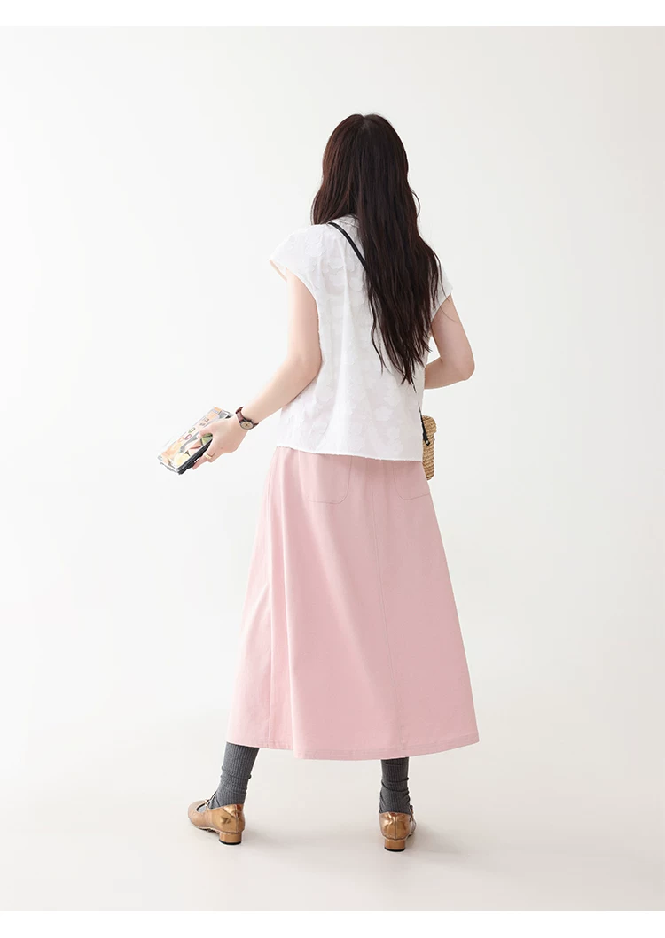 粉紅色中高腰壓褶牛仔半身裙女夏季新款純棉中長裙,粉紅色中高腰壓褶牛仔半身裙女夏季新款純棉中長裙,HBFS2020,粉紅色中高腰壓褶牛仔半身裙女夏季新款純棉中長裙,高腰壓摺,全棉面料