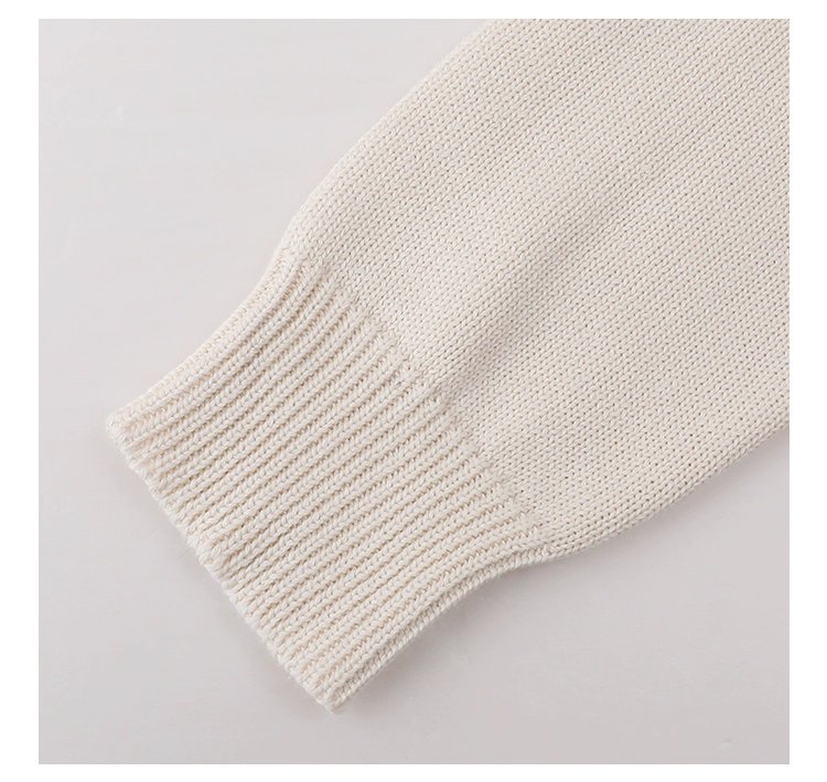 設計感波浪下擺純棉針織衫女秋冬季新款長袖上衣