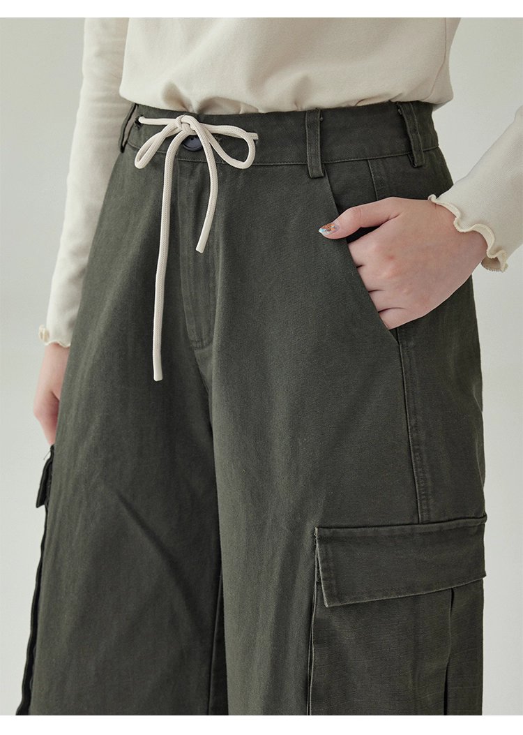 繫帶高腰純棉直筒休閒褲女秋季新款百搭工裝長褲,繫帶高腰純棉直筒休閒褲女秋季新款百搭工裝長褲,HBEW3026,繫帶高腰純棉直筒休閒褲女秋季新款百搭工裝長褲,高腰直筒,全棉面料