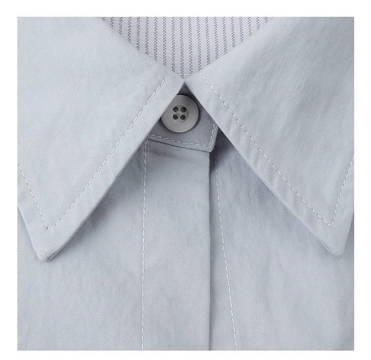 藍色假兩件外套襯衫女秋季超好看單排扣長袖上衣,藍色假兩件外套襯衫女秋季超好看單排扣長袖上衣,HBEW5073,藍色假兩件外套襯衫女秋季超好看單排扣長袖上衣,假兩件式,造型加分