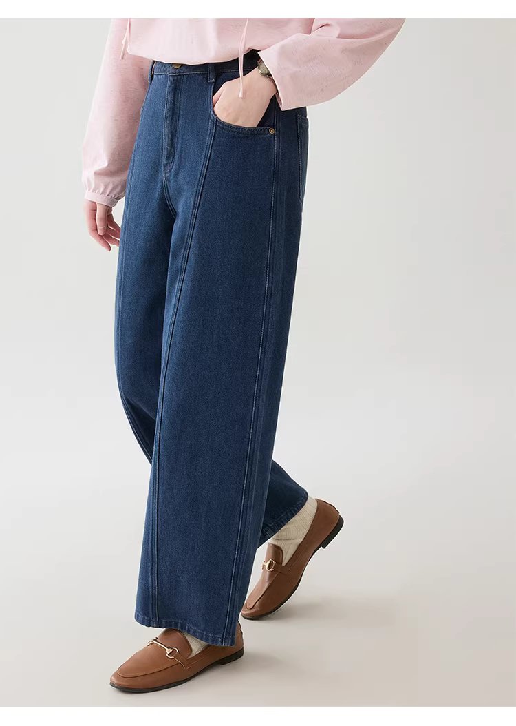 韓系藍色中高腰直筒牛仔褲女26春季新款百搭寬褲,韓系藍色中高腰直筒牛仔褲女26春季新款百搭寬褲,HBFS3009,韓系藍色中高腰直筒牛仔褲女26春季新款百搭寬褲,高腰直筒,丹寧面料