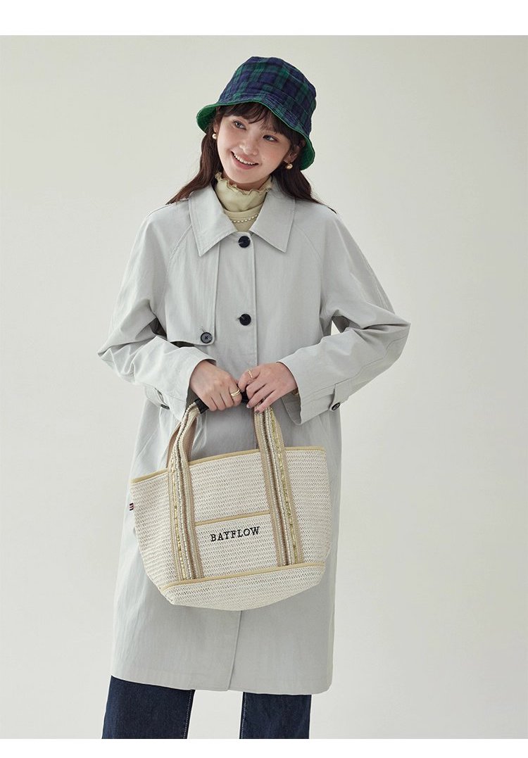 韓系單扣中長款風衣外套女25秋季新款長袖上衣