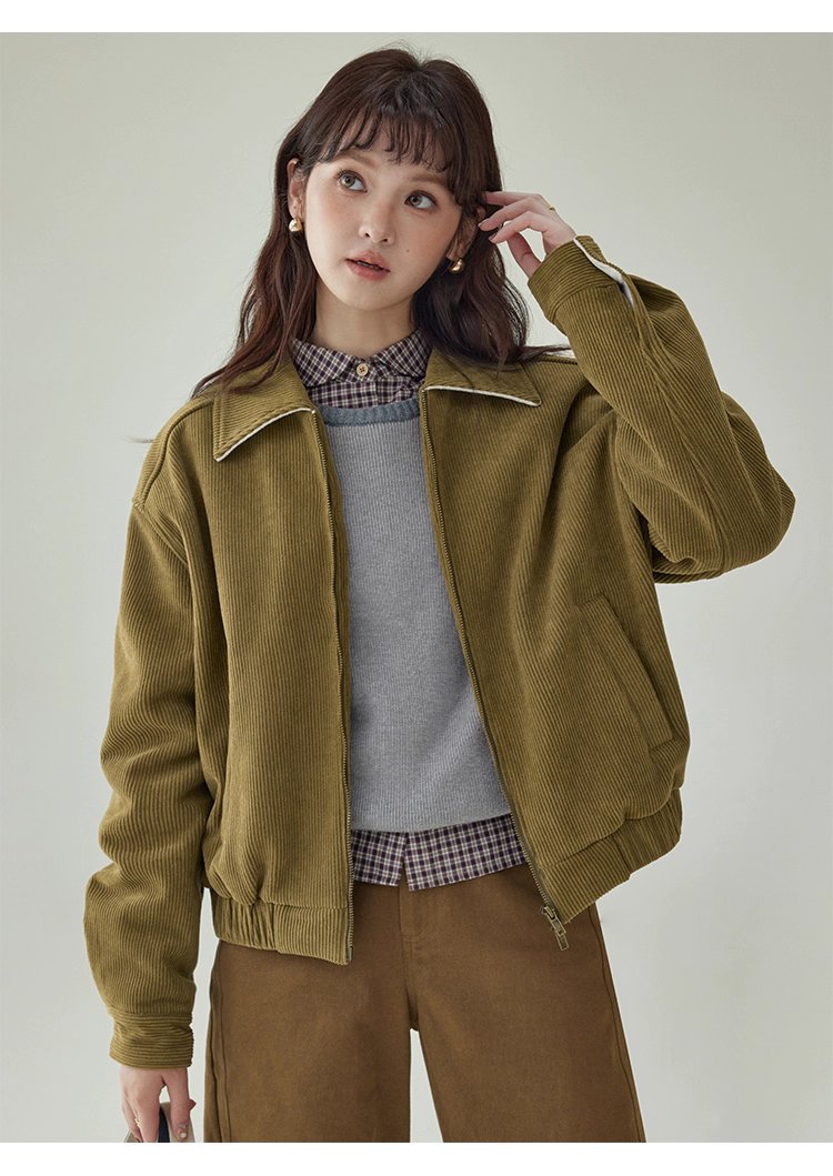 韓系雙頭拉鍊燈芯絨外套女秋季新款長袖夾克上衣,韓系雙頭拉鍊燈芯絨外套女秋季新款長袖夾克上衣,HBEW5072,韓系雙頭拉鍊燈芯絨外套女秋季新款長袖夾克上衣,復古夾克,燈芯絨