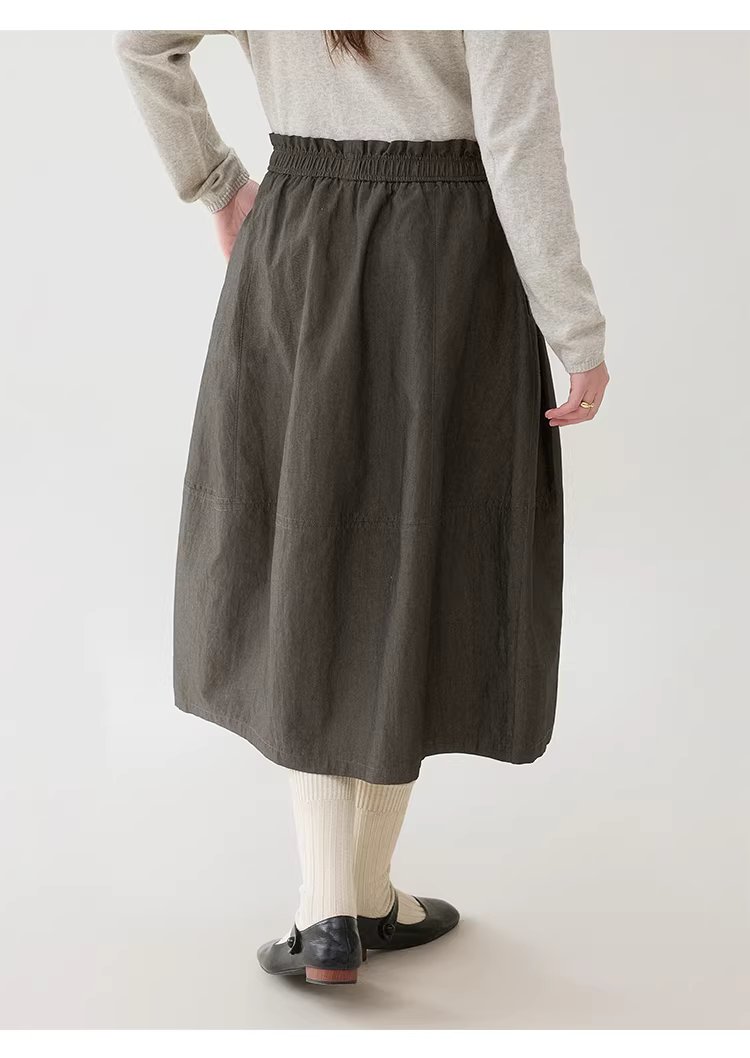 復古蕾絲鬆緊腰口袋半身裙女春季新款百搭A字中長裙,復古蕾絲鬆緊腰口袋半身裙女春季新款百搭A字中長裙,HBFS2002,復古蕾絲鬆緊腰口袋半身裙女春季新款百搭A字中長裙,荷葉邊,舒適面料