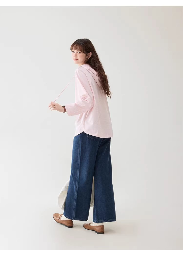 彩織小v領連帽插肩袖T恤女春季新款減齡寬鬆上衣,彩織小v領連帽插肩袖T恤女春季新款減齡寬鬆上衣,HBFS1035,彩織小v領連帽插肩袖T恤女春季新款減齡寬鬆上衣,V領連帽,寬鬆舒適