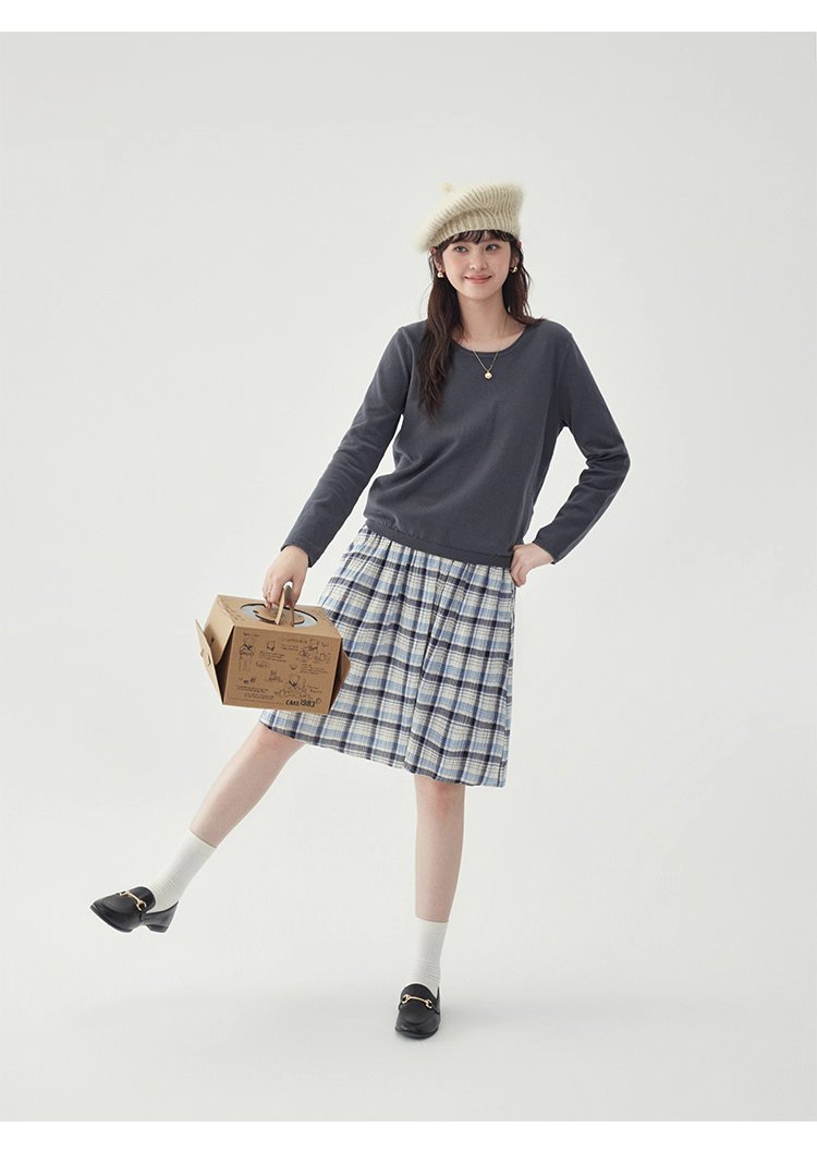 韓系純色毛衣長袖針織衫女秋季新款圓領純棉上衣