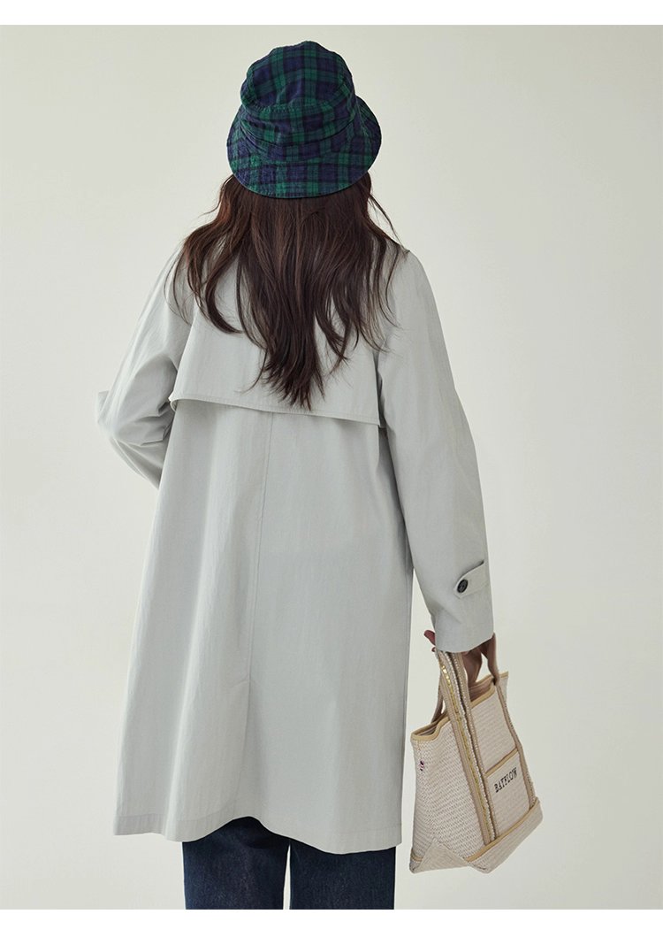 韓系單扣中長款風衣外套女25秋季新款長袖上衣