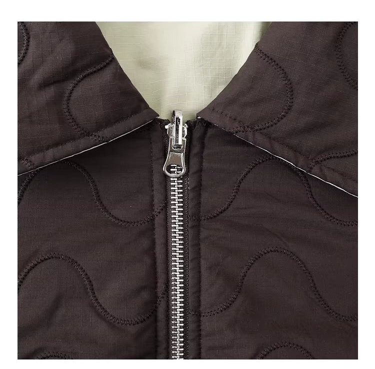 時尚雙面穿間棉絎繡外套女冬季新款百搭長袖上衣,時尚雙面穿間棉絎繡外套女冬季新款百搭長袖上衣,HBEW5104,時尚雙面穿間棉絎繡外套女冬季新款百搭長袖上衣,雙面穿,波浪車線