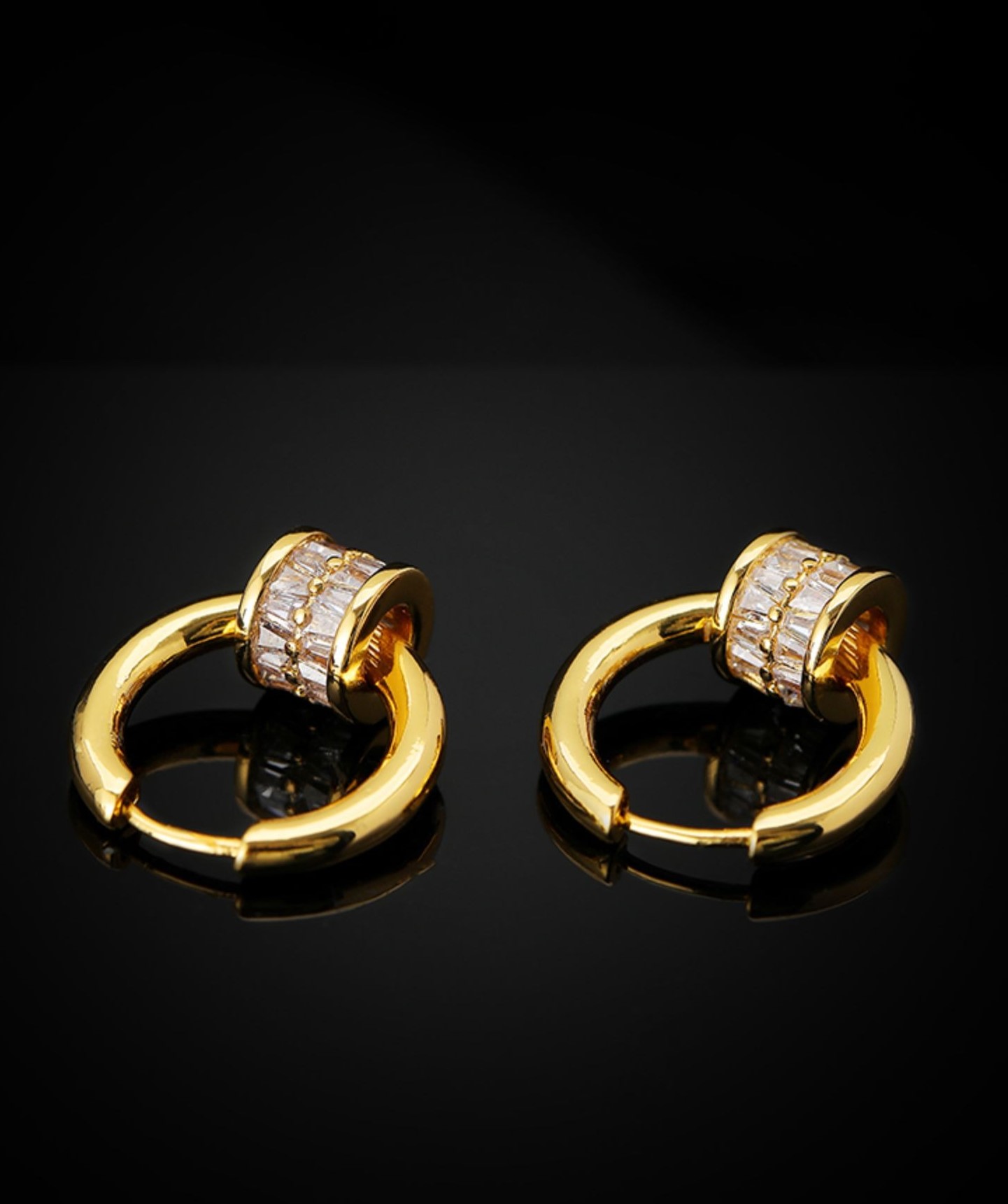 小眾鋯石輕奢設計k金色歐式大氣百搭耳飾