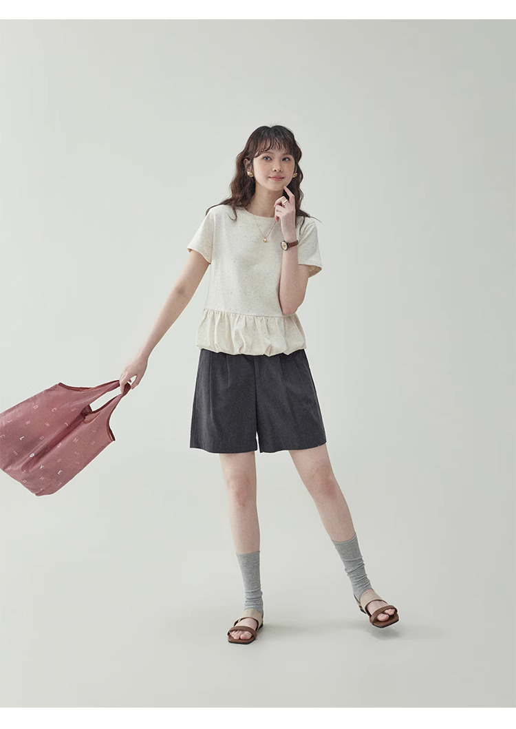 設計感彩點花苞短袖t卹女款夏季新款減齡短版上衣