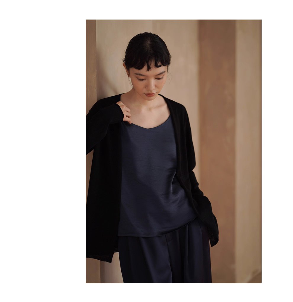 紙片人開襟衫萊賽爾亞麻輕薄寬鬆顯瘦慵懶通勤針織外套女