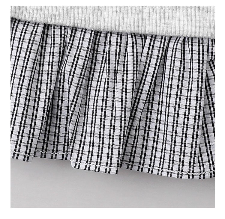 撞色拼接襯衫喇叭袖t卹女秋季新款寬鬆長袖上衣