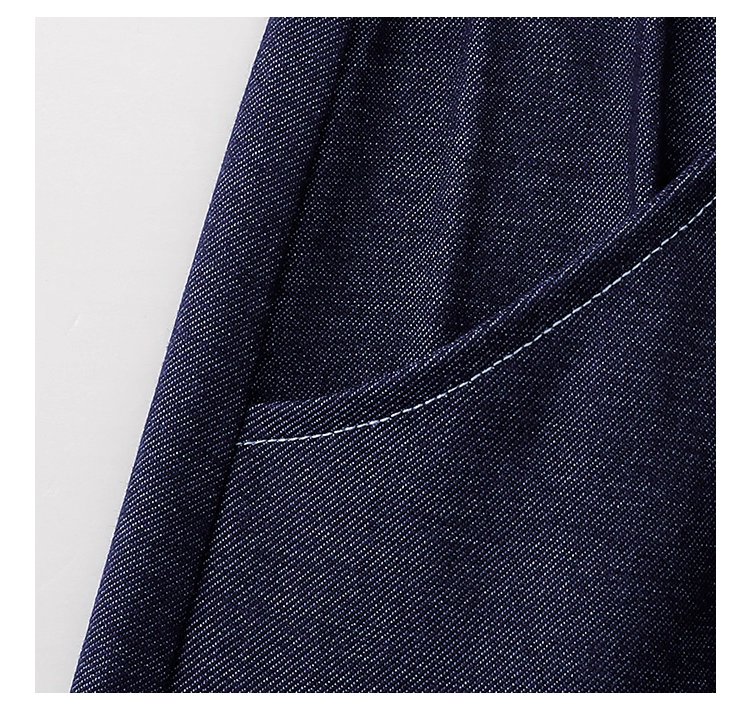 藍色鬆緊腰a字半身裙女秋季新款百搭抽繩中長裙