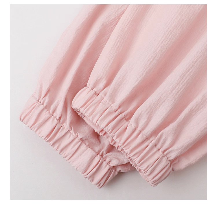 少女感粉紅拉鍊長袖外套女秋季新款翻領短版上衣