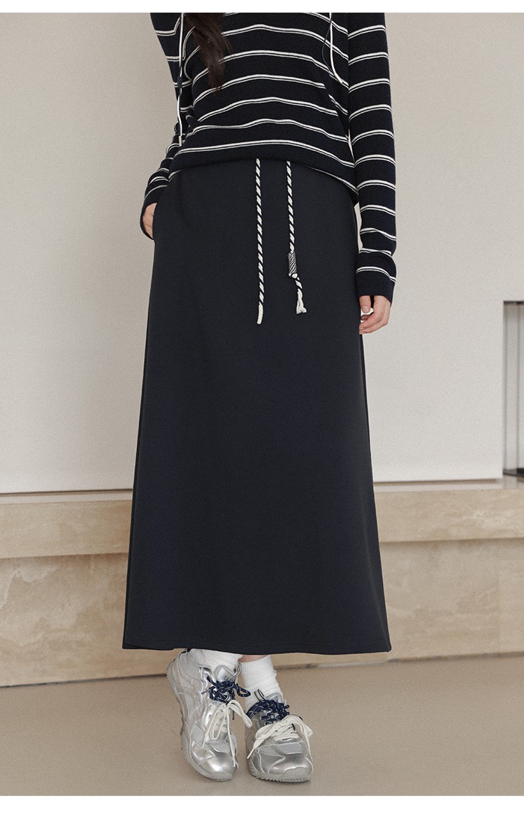 大碼胖mm高腰休閒A字半身裙長款