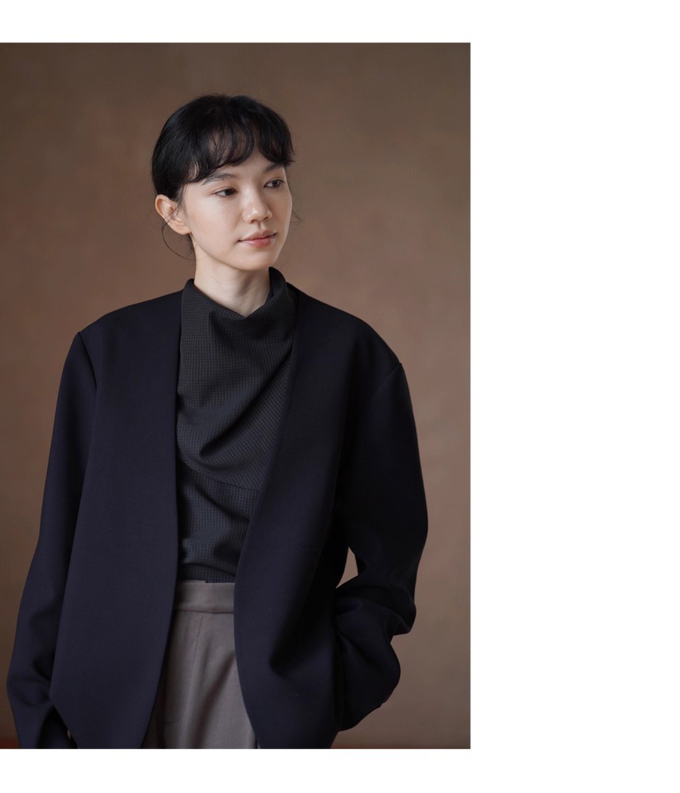 通勤造型低調小格紋寬鬆垂順顯瘦可拆式領巾長袖襯衫女