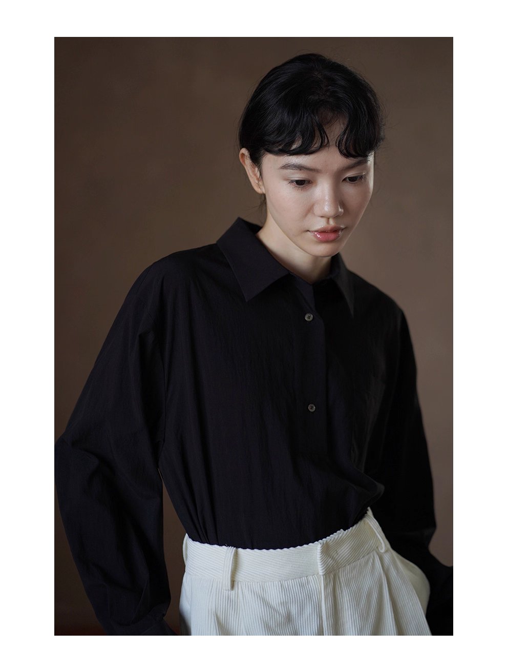 老錢氣質鬆弛寬鬆顯瘦半開門襟襯衫滑爽通勤長袖polo女