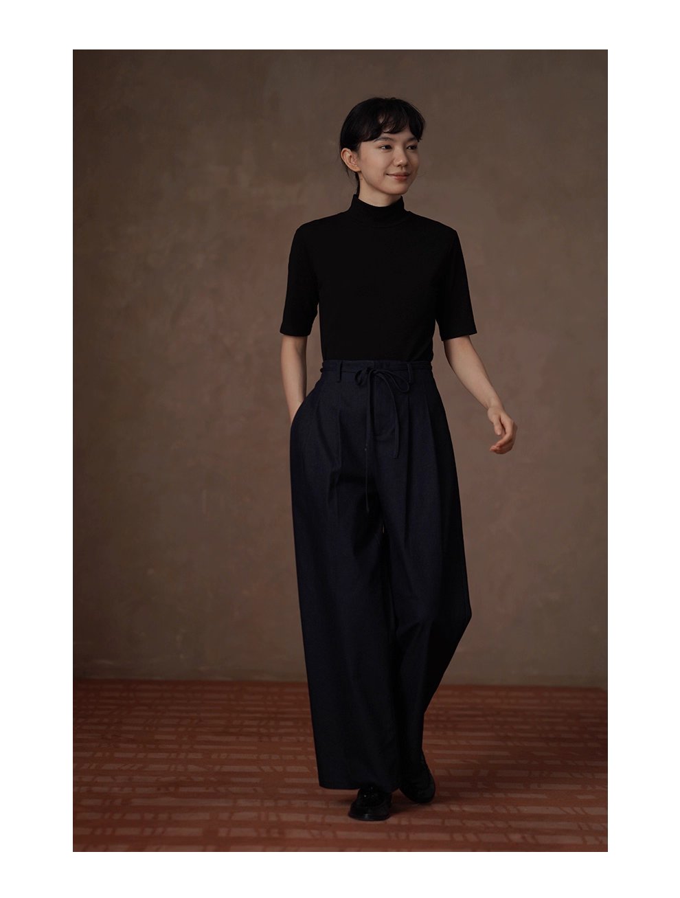 基礎時髦法則不挑人顯瘦版型遮肉寬鬆闊腿高腰牛仔長褲